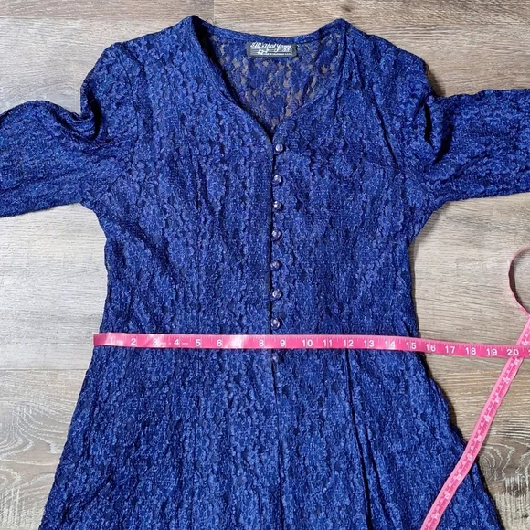 All That Jazz Vintage 1980s Lace Button Up Dress Size 9/10, Style#54244 - Picture 13 of 14